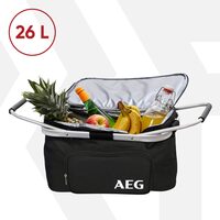 Cestino termico portatile tipo box frigo per picnic, shopping, auto AEG KS26, 12V, pieghevole, funzione di raffreddamento, capacità 26L, maniglie per il trasporto 30 x 25 x 35 cm