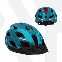 Cycling helmet bicycle protection with LED, PROLINE Urban Plus New York, Fischer, unisex, size S/M 52 - 59 cm, turquoise