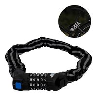 Catena antifurto riflettente per bicicletta, Fischer, con codice, lunghezza 80 cm, spessore maglia in acciaio 8 mm