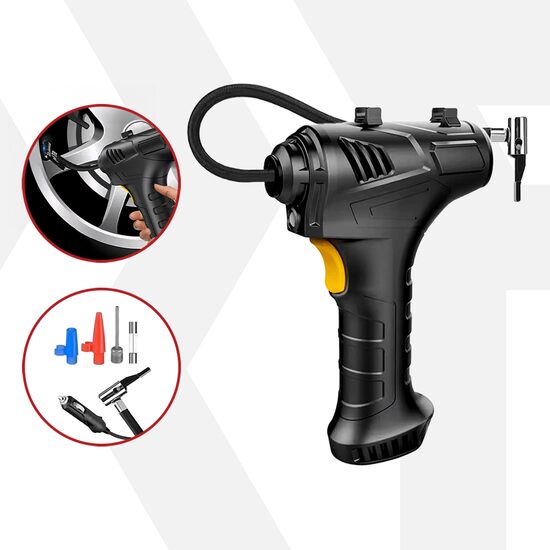 Mini digitale auto-luchtcompressor, DC 12 V, 7,4 V, 120 W, 150 PSI, 20 l/min, snel rollen, auto, SUV, MPV, fiets, motorfiets, ballen, diverse andere opblaasboten, 3 m voedingskabel, automatisch stoppen