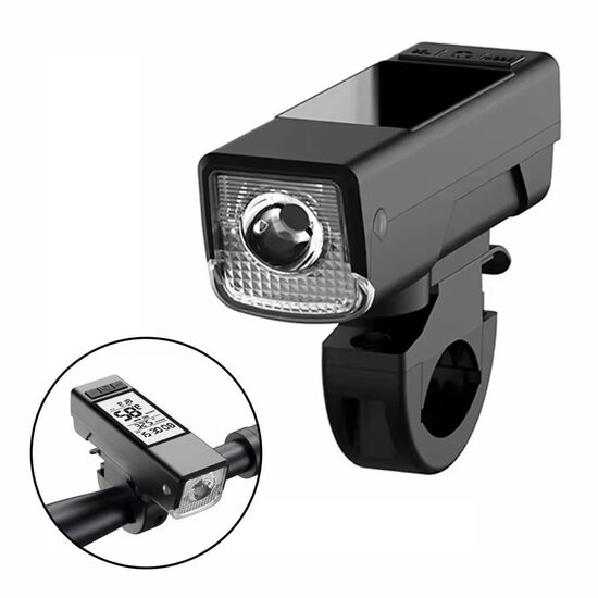 3-in-1-Fahrradcomputer, multifunktionaler kabelloser Digitalcomputer, LED-Fahrradscheinwerfer mit 3 Beleuchtungsmodi, 120-dB-Hupe, 450 Lumen, 2000-mAh-Akku, LCD-Display, Lenkerhalterung