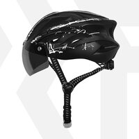 Fietshelm, afneembaar magnetisch vizier, aerodynamisch, ventilatiekanalen, verstelsysteem, maat L (56-61 cm), EPS+PC