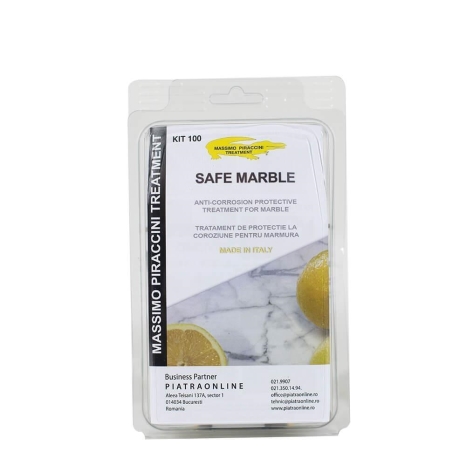 Kit Profesional “Mármol Seguro”, 100 ML: Protección Anticorrosión (limón, vino, zumos, vinagre, etc.) para piedra natural pulida
