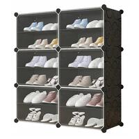 Mobiletto portascarpe modulare, Mufart, plastica, 6 scomparti, 12 ripiani, 85x31x96 cm
