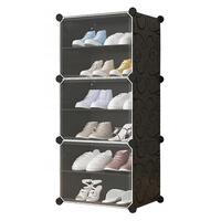 Mobiletto portascarpe modulare, Mufart, plastica, 3 scomparti, 6 ripiani, 44x31x96 cm