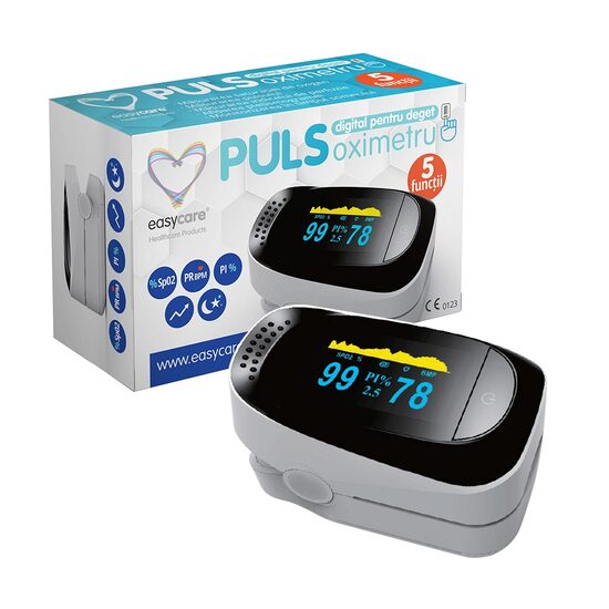 Oxímetro de pulso digital de dedo OLED EASYCARE, modelo C101A2, con 5 funciones