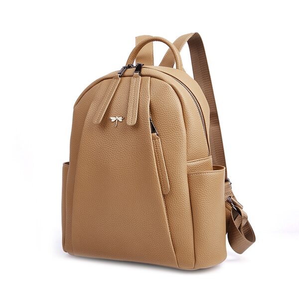 Sac à dos en cuir noisette