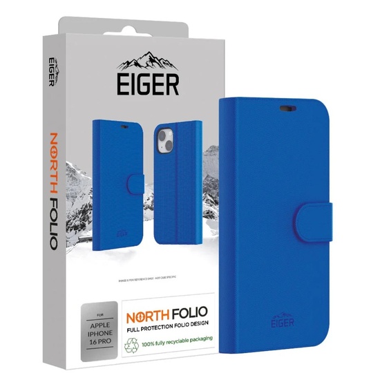 Eiger Husa North Folio Case iPhone 16 Pro Blau