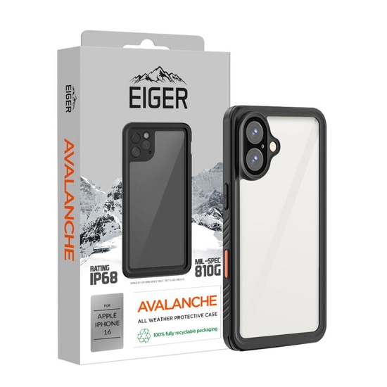Eiger Avalanche iPhone 16 Hülle Schwarz