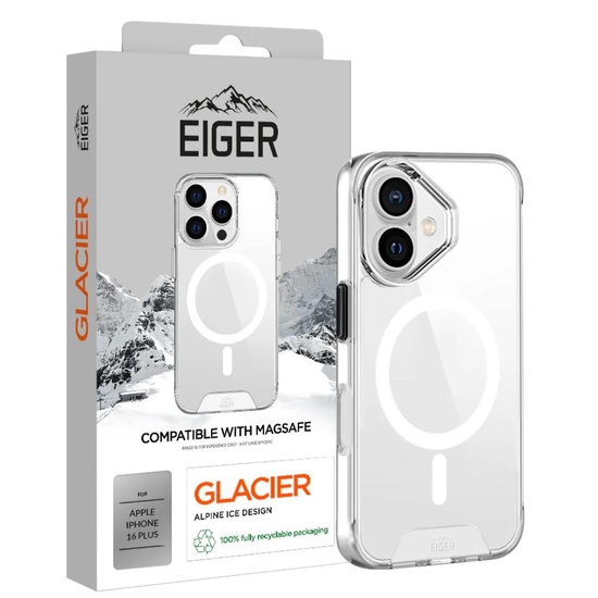 Funda Magsafe Eiger Husa Glacier para iPhone 16 Plus, transparente