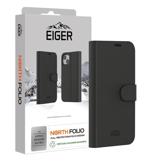 Eiger Husa North Folio Case iPhone 16 Pro Schwarz