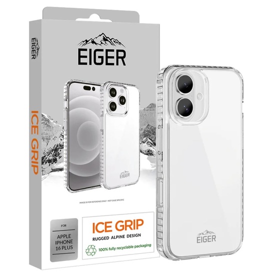 Eiger Husa Ice Grip para iPhone 16 Plus, transparente