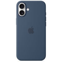 Funda de silicona original de Apple para iPhone 16, MagSafe, color vaquero