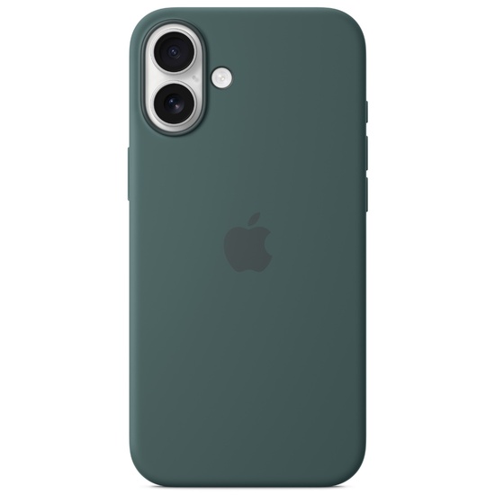 Funda de silicona original de Apple para iPhone 16, MagSafe, color verde lago (de temporada)