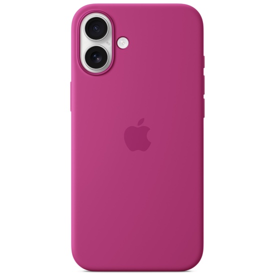Funda de silicona original de Apple para iPhone 16 Plus, MagSafe, fucsia (de temporada)
