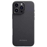 Pitaka Husa Aramide Magsafe iPhone 16 Pro van militaire kwaliteit, zwart/grijs