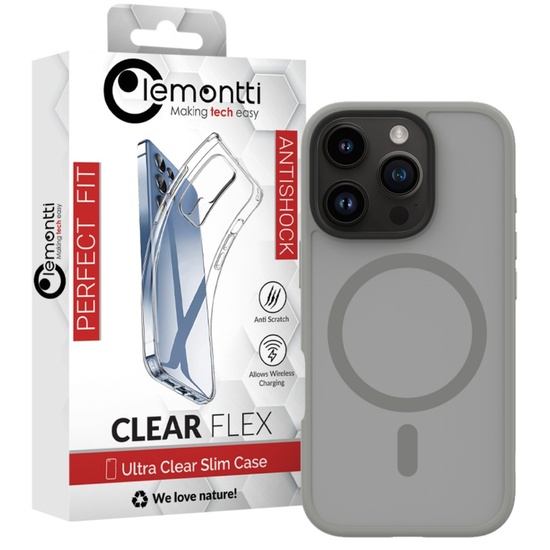 Lemontti Hülle Hybrid MagSafe iPhone 16 Pro Grau