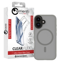Lemontti Hülle Hybrid MagSafe iPhone 16 Grau