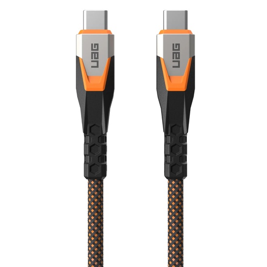 Câble UAG SRGE 3.2 Type-C vers Type-C, PD 240 W, 0,75 m, noir/orange