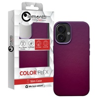 Lemontti leren hoesje MagSafe iPhone 16 bordeauxrood