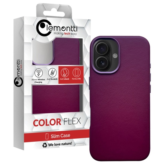 Lemontti Lederhülle MagSafe iPhone 16 Burgund