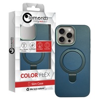 Lemontti MagSafe leren hoesje met standaard ring iPhone 15 Pro Max Groen