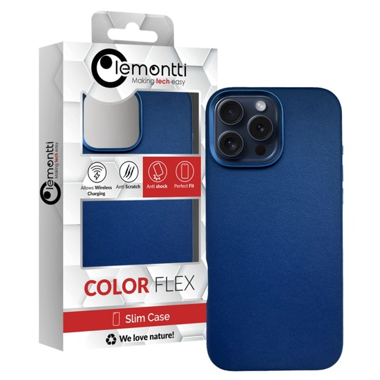 Lemontti leren hoesje MagSafe iPhone 16 Pro blauw