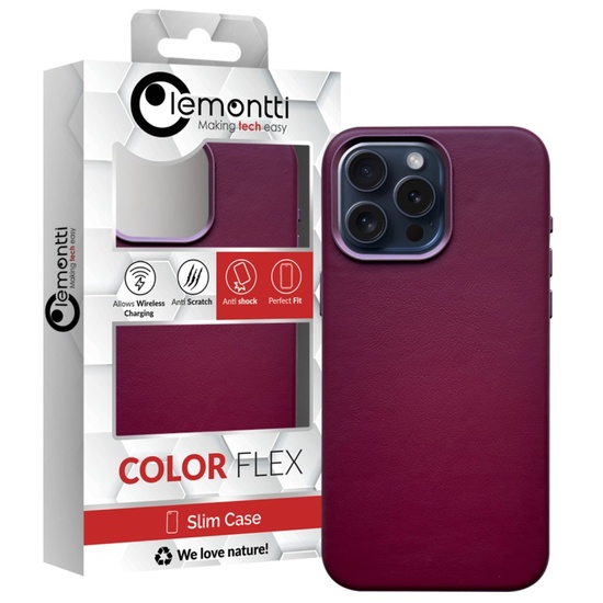 Lemontti leren hoesje MagSafe iPhone 15 Pro zwart