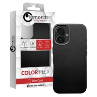 Lemontti leren hoesje MagSafe iPhone 16 zwart