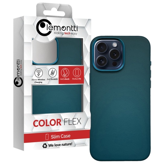 Lemontti leren hoesje MagSafe iPhone 16 Pro groen