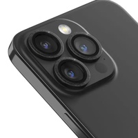 Devia Folie Glass Camera Peak Series Diamond iPhone 15 Pro / 15 Pro Max verpakking van 3 grijs