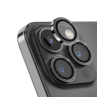 Devia Folie Glass Camera Peak Series Diamond iPhone 15 Pro / 15 Pro Max verpakking van 3 Zilver