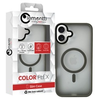 Custodia ibrida Lemontti MagSafe per iPhone 16 Plus, grigia