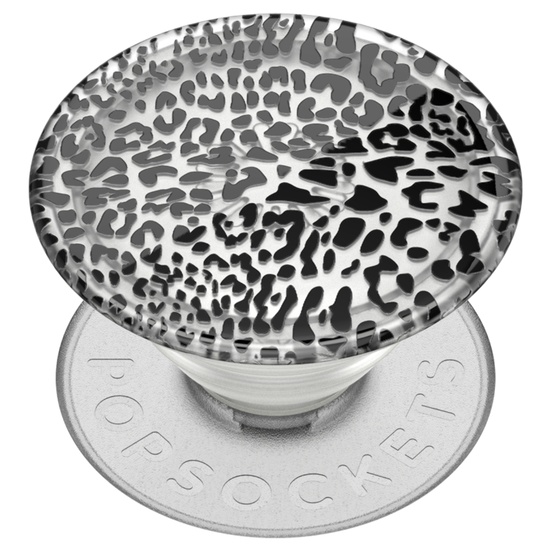 Popsockets Support PopGrip Pflanze Schwarz Leopard Transparent