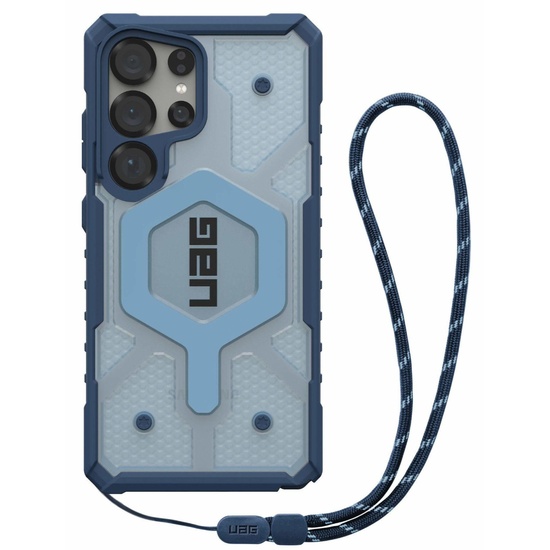Funda UAG Pathfinder transparente magnética para Samsung Galaxy S25 Ultra con cordón azul