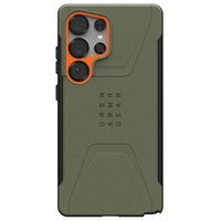 Funda magnética UAG Civilian Pro para Samsung Galaxy S25 Ultra, color verde oliva y naranja