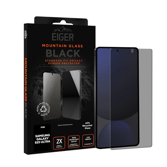 Eiger Folie Sticla Privacy Mountain Glass GRS Samsung Galaxy S25 Ultra Black