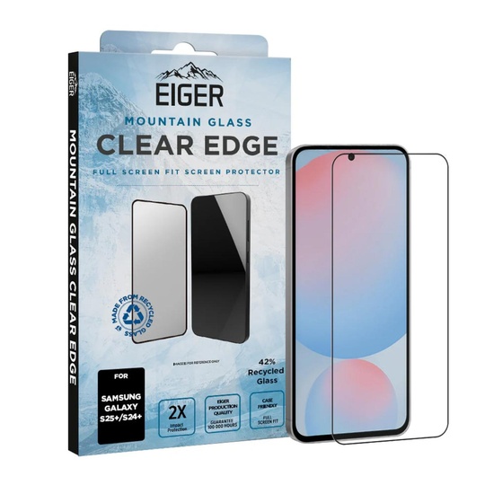 Eiger Folie Glass 3D Mountain Glass GRS Samsung Galaxy S25 Plus / S24 Plus Klar