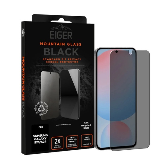 Eiger Folie Sticla Privacy Mountain Glass GRS Samsung Galaxy S25 / S24 Black