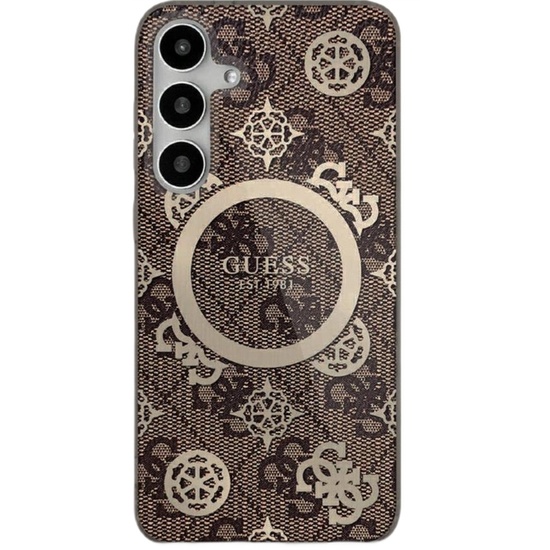 Guess Husa 4G Gold Electroplated Peony Pattern Samsung Galaxy S25 Marrone