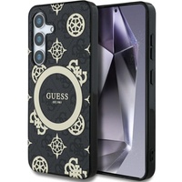 Guess Husa 4G Gold Electroplated Peony Pattern Samsung Galaxy S25 Negru