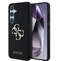 Guess Husa PU Grained 4G Metal Logo Samsung Galaxy S25 Negru