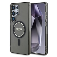 Guess Husa Glitter Circle Classic Logo MagSafe Samsung Galaxy S25 Ultra Negru