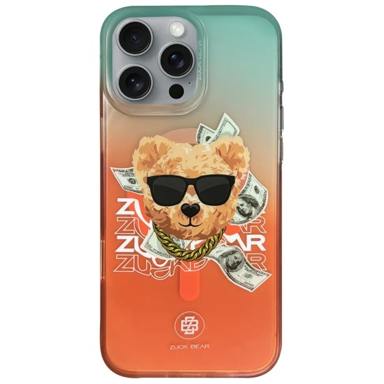 Zuck Bear Harold MagSafe iPhone 16 Pro Hoesje Oranje