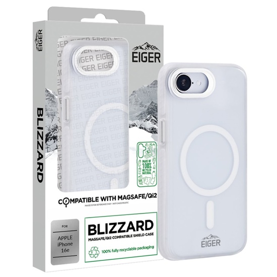 Coque Eiger Blizzard Magsafe GRS pour iPhone 16e, blanche