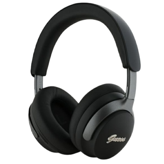 Casque Bluetooth Guess ANC/ENC supra-auriculaire avec logo en métal sans fil, noir