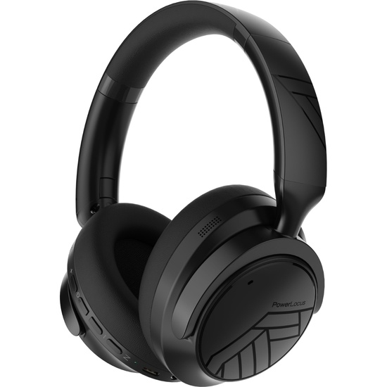 PowerLocus Bluetooth Wireless Over-Ear Headphones MoonFly Hybrid ANC Black
