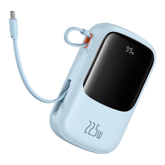Baseus External battery QPow Pro+ 20000mAh, 22.5W, Lightning, 2xType-C, USB, USB-C cable, Blue