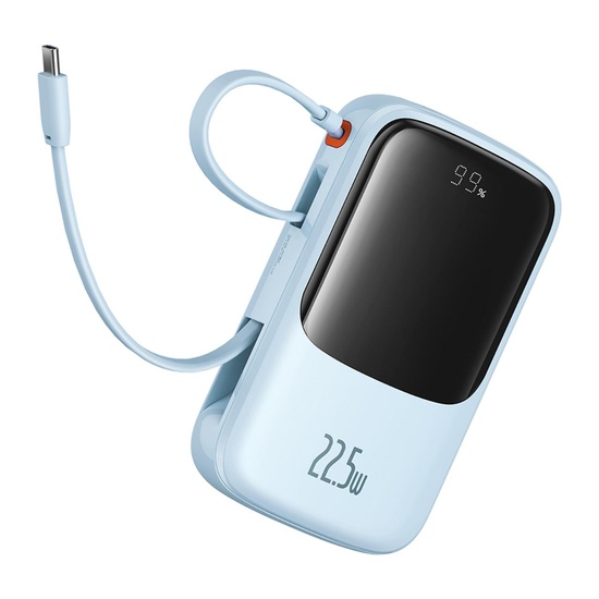 Baseus External battery QPow Pro+ 10000mAh, 22.5W, Lightning, 2xType-C, USB, USB-C cable, Blue