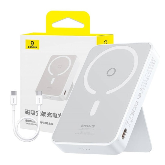 Baseus External battery MagPro Magnetic 5000mAh, 20W, MagSafe, USB-C, Type-C cable, 3A, 30cm, White